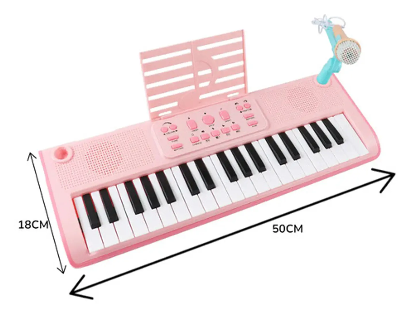 Organeta Macrooutlet 37 Teclas Rosa Con Micrófono Para Niños 7