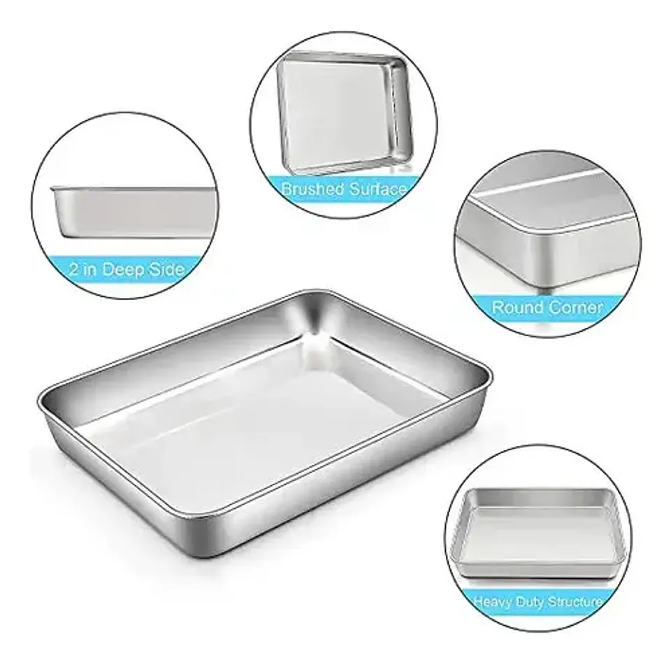 Bandeja De Acero Inoxidable Refrigeradora Comida 60x40x10 2
