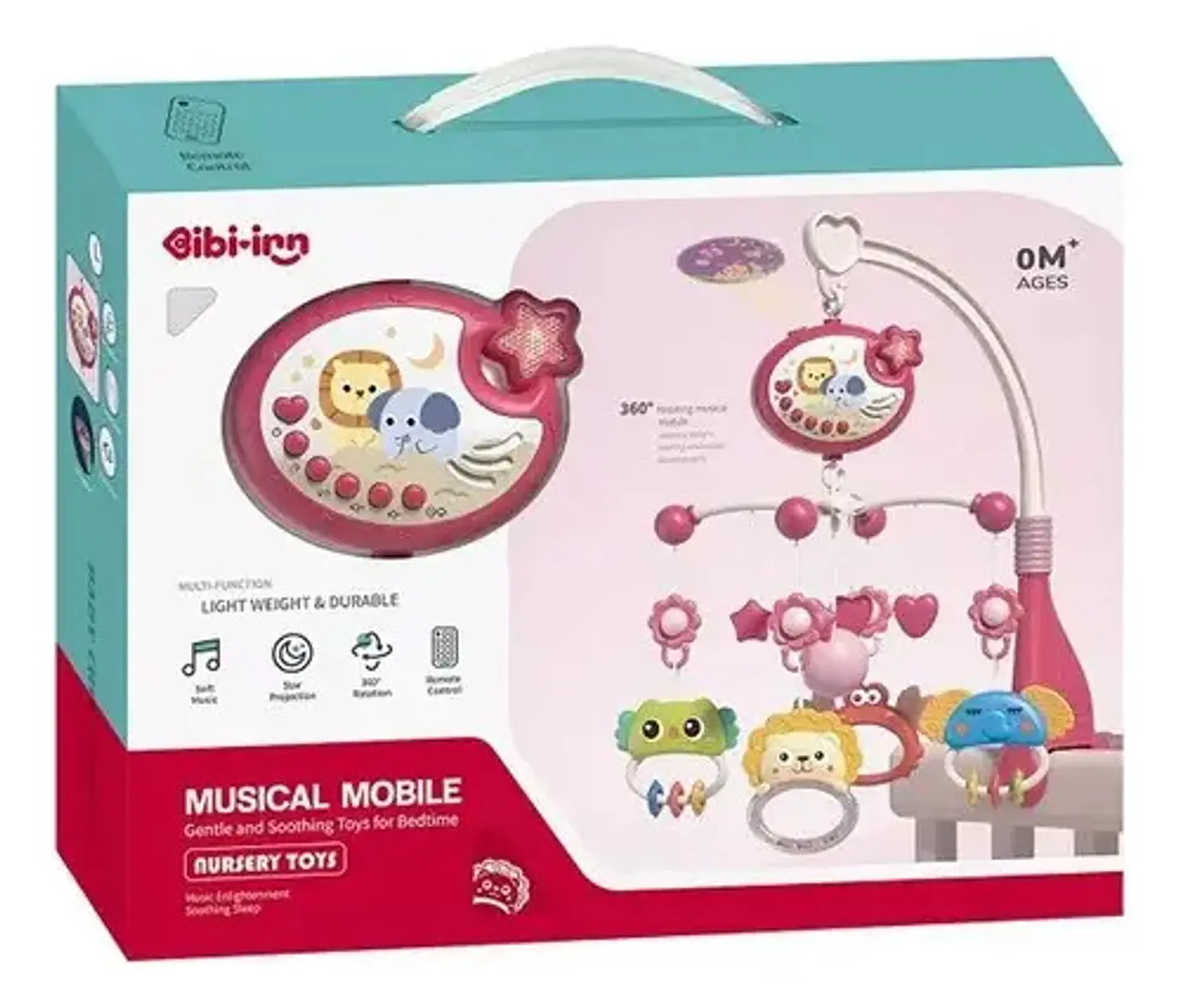 Movil Musical Cuna Bebe Proyector Control Remoto 2