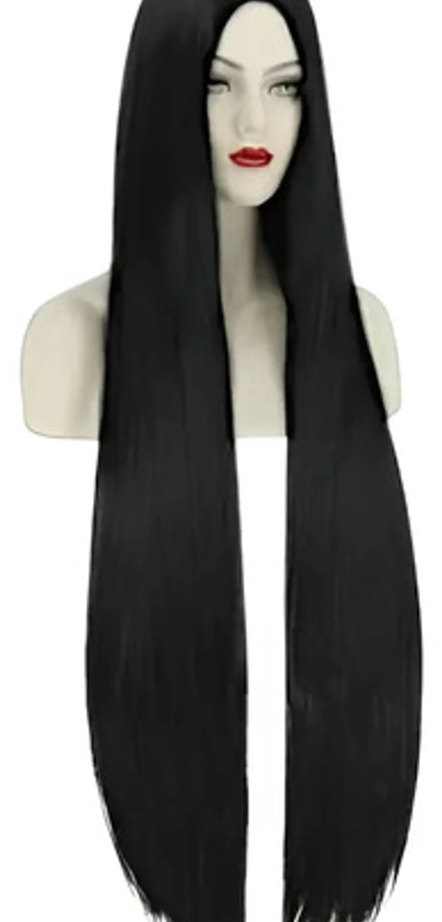 Peluca  Extralarga  Halloween Disfraz  Negra  Blanco Rubia 1