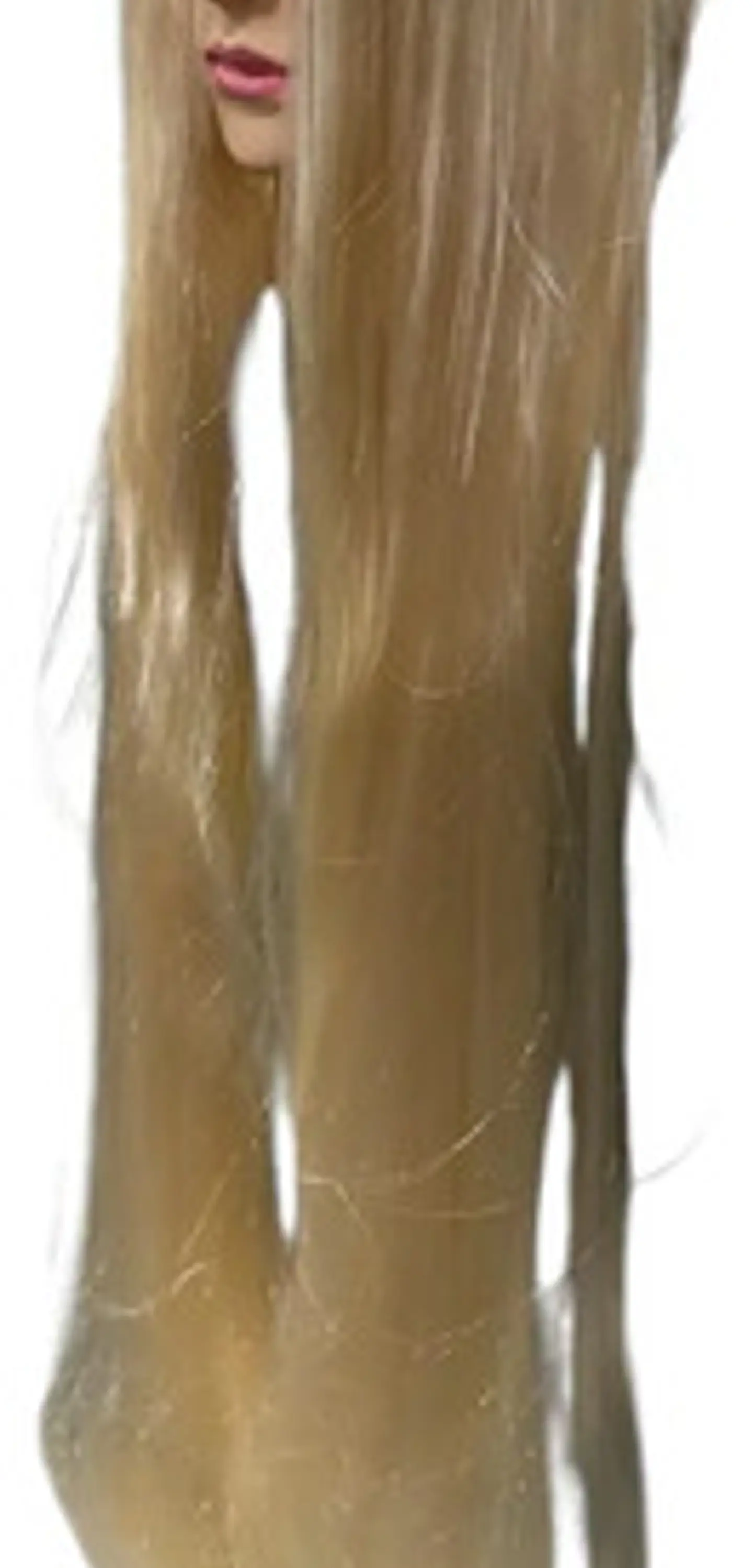 Peluca  Extralarga  Halloween Disfraz  Negra  Blanco Rubia 10