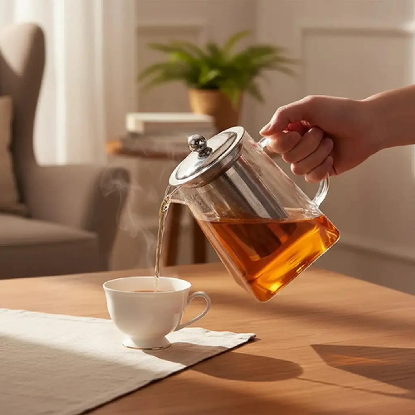 Tetera Jarra Infusora  Borosilicato De 550ml Té Aromaticas 7