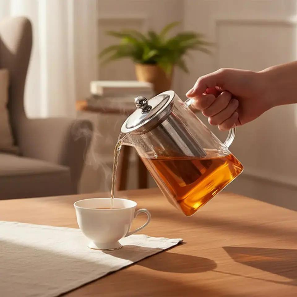 Tetera Jarra Infusora  Borosilicato De 550ml Té Aromaticas 7