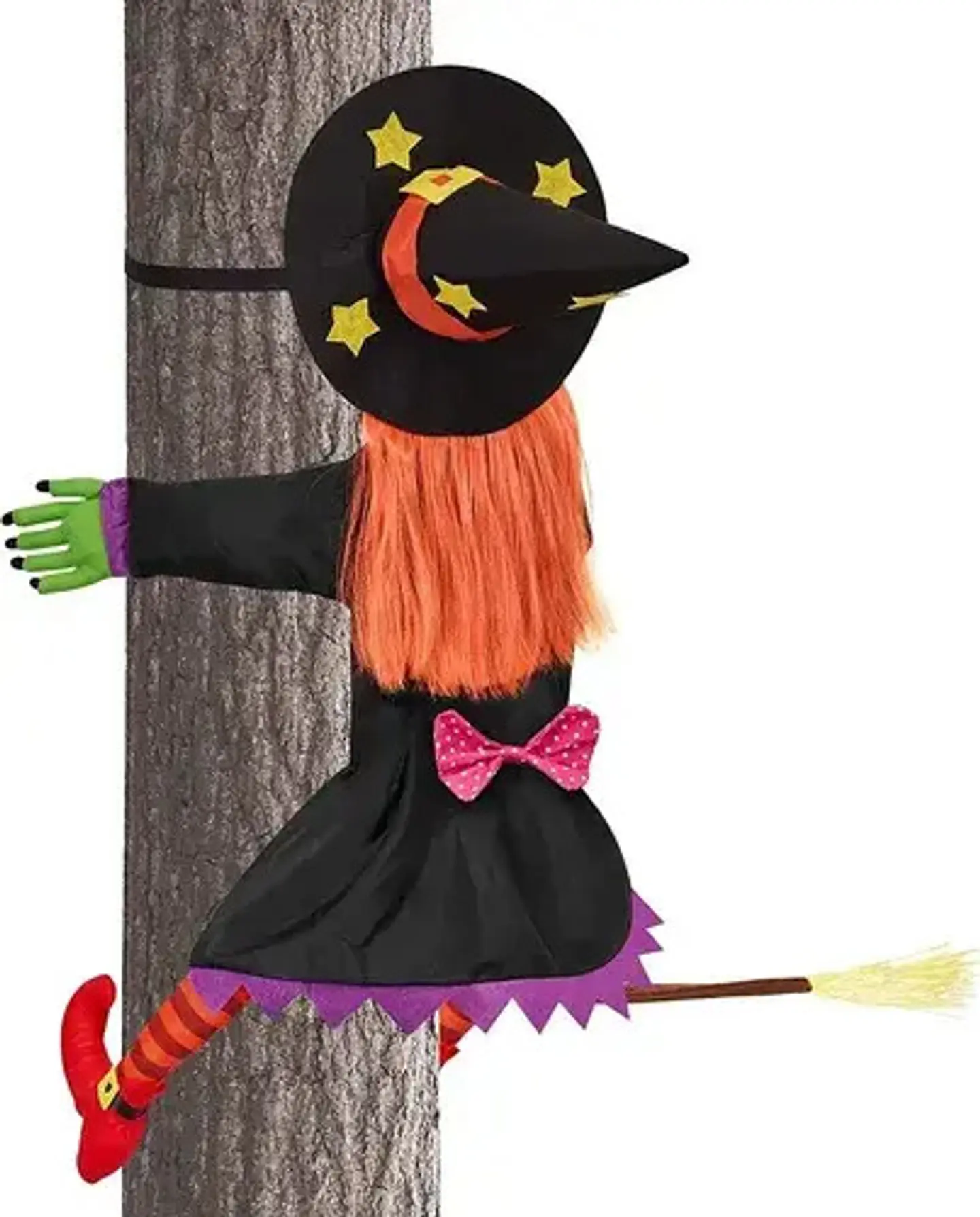 Bruja Grande Decoración Se Estrella En El Árbol Halloween Negro 1