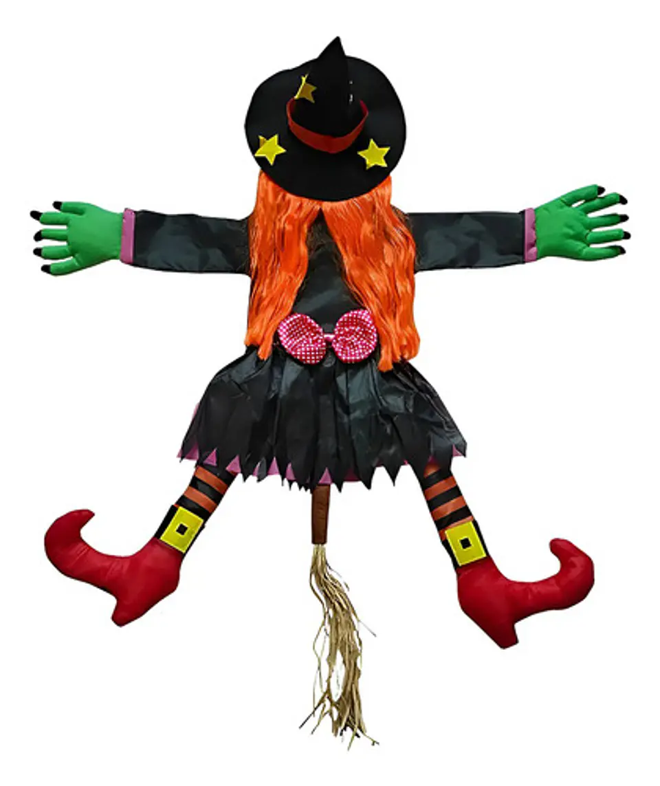 Bruja Grande Decoración Se Estrella En El Árbol Halloween Negro 2