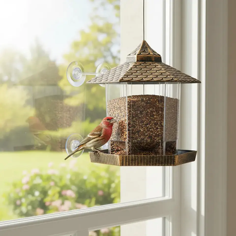 Alimentador De Pájaros Para Ventana Con Chupa  Ref. 8524 3