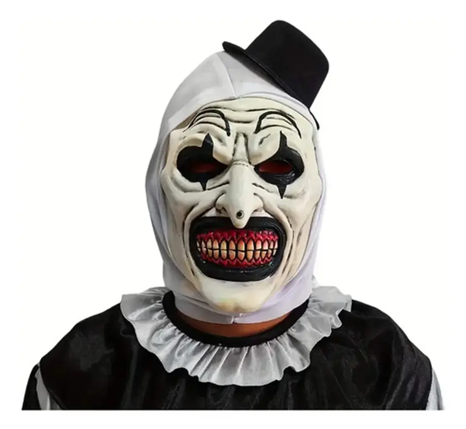 Máscara Terrifier Payaso Cosplay Terror Halloween Color Blanco Y Negro Blanco/negro 1