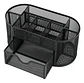 Organizador De Escritorio Malla Metalico Lapices Oficina Go-0131 Color Negro - Miniatura 2