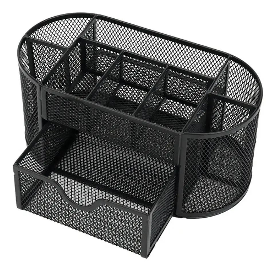 Organizador De Escritorio Malla Metalico Lapices Oficina Go-0131 Color Negro 2