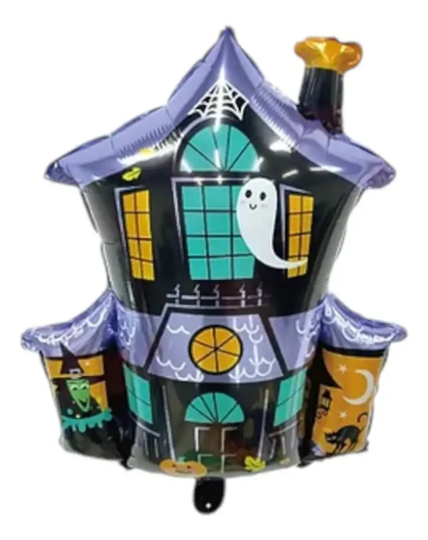 Globo Metalizado Casa Fantasma Halloween Negro-morado Macrooutlet 63x66cm 1
