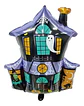 Globo Metalizado Casa Fantasma Halloween Negro-morado Macrooutlet 63x66cm - Miniatura 1