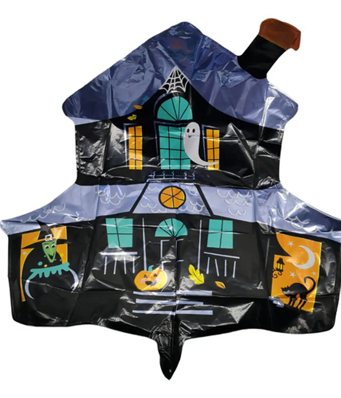 Globo Metalizado Casa Fantasma Halloween Negro-morado Macrooutlet 63x66cm 2