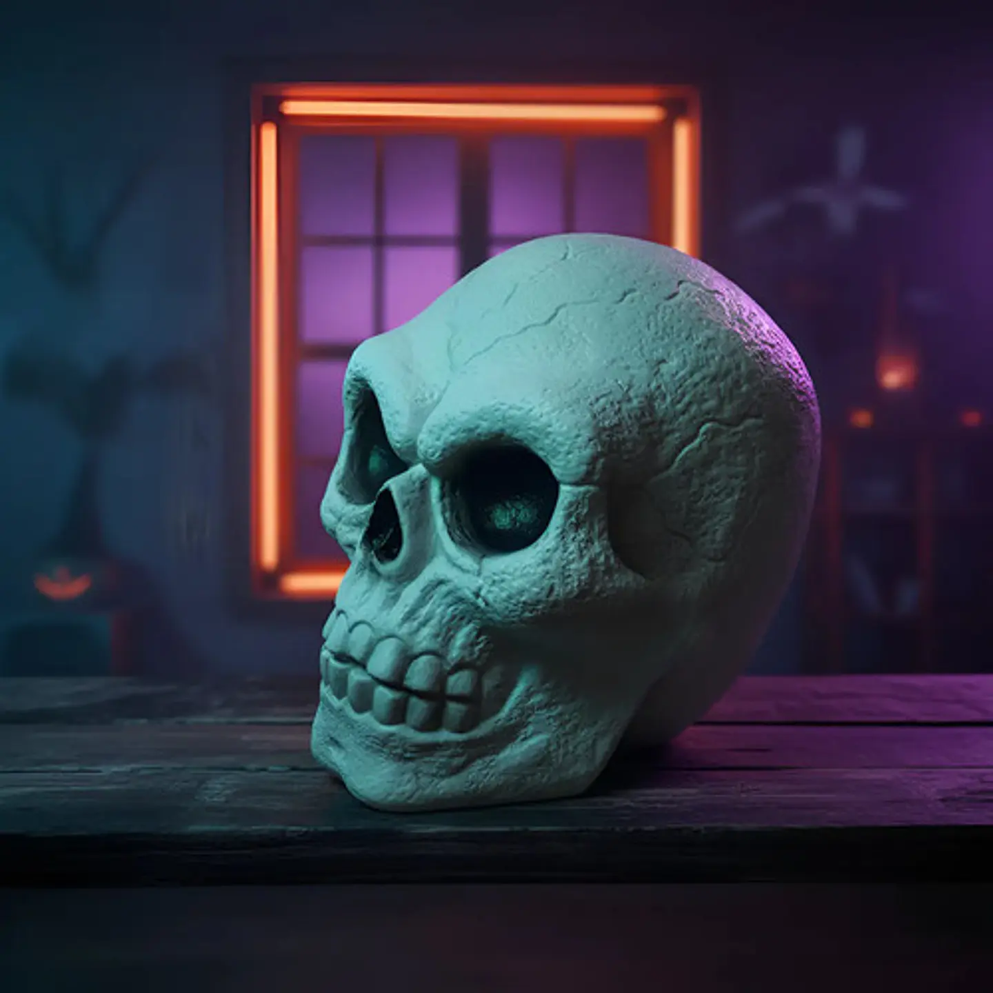 Calavera Cráneo Luces Y Sonidos Decoración Halloween 1