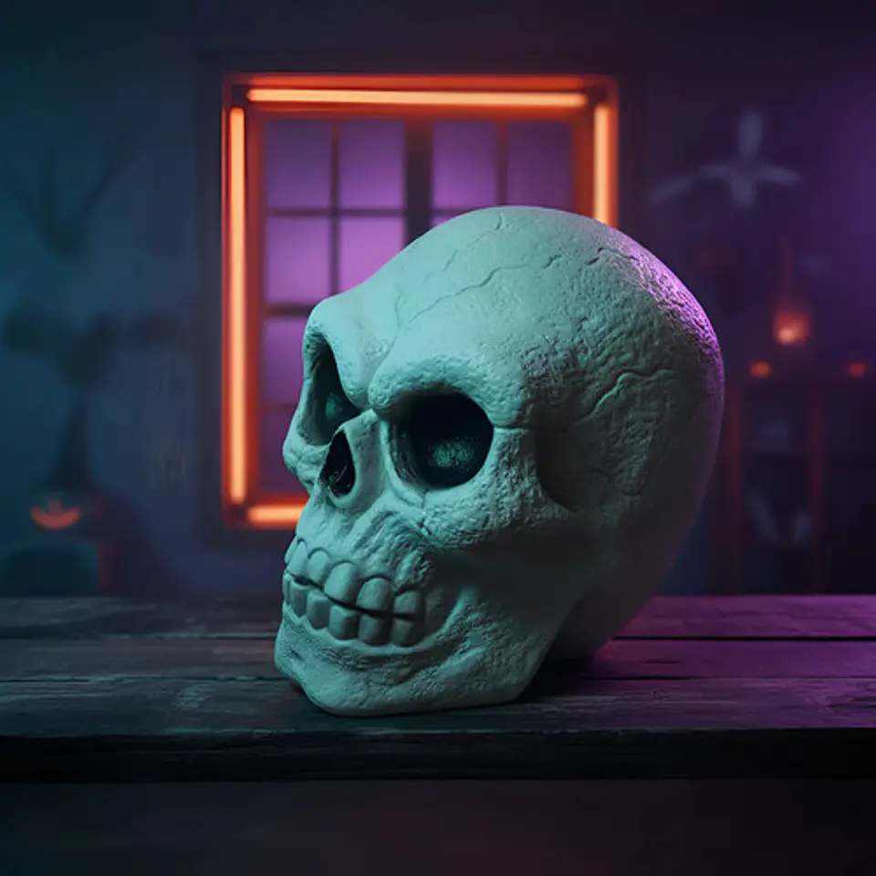 Calavera Cráneo Luces Y Sonidos Decoración Halloween 1