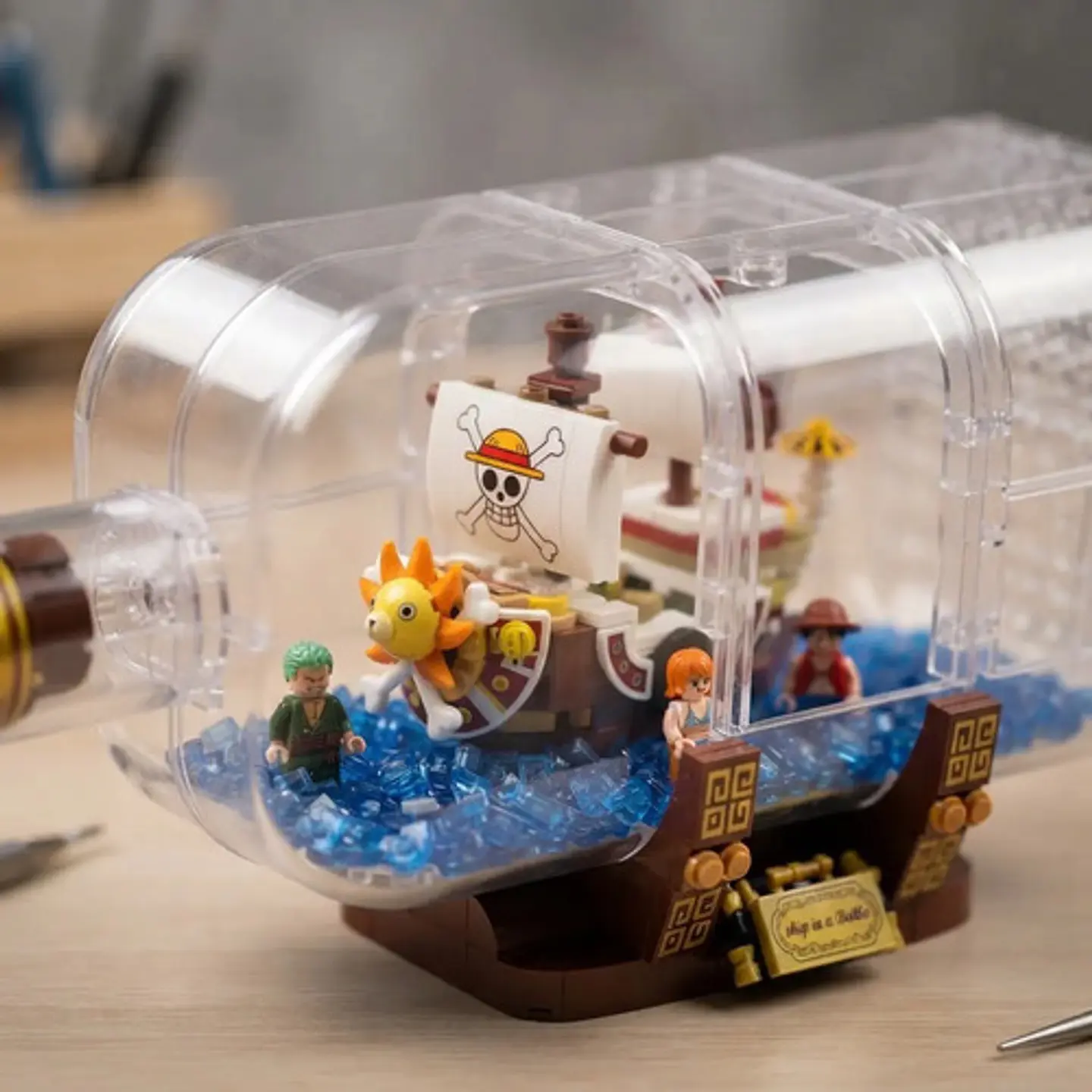 Barco One Piece Armable Dentro  Botella Sunny Luffy Bloques 1