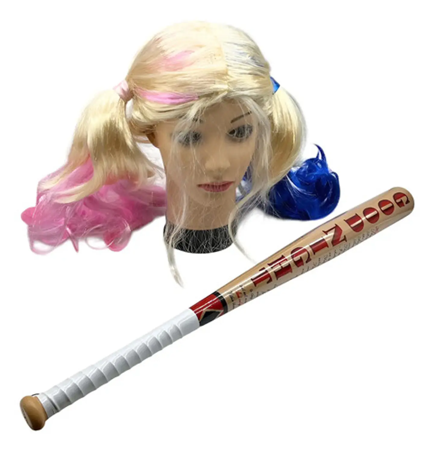 Set Harley Quinn Bate Ensangrentado + Peluca Halloween   1