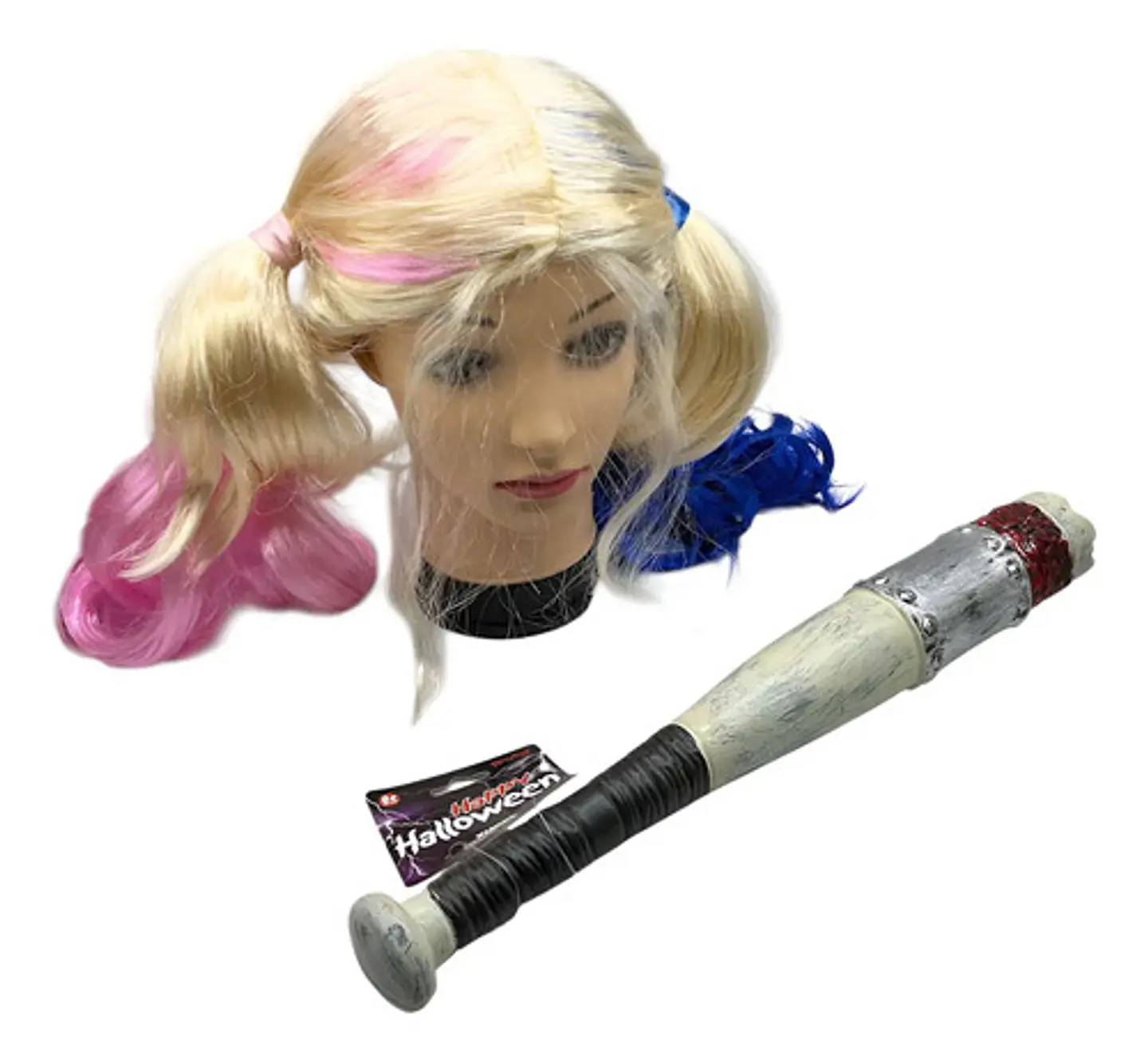 Set Harley Quinn Bate Ensangrentado + Peluca Halloween   5