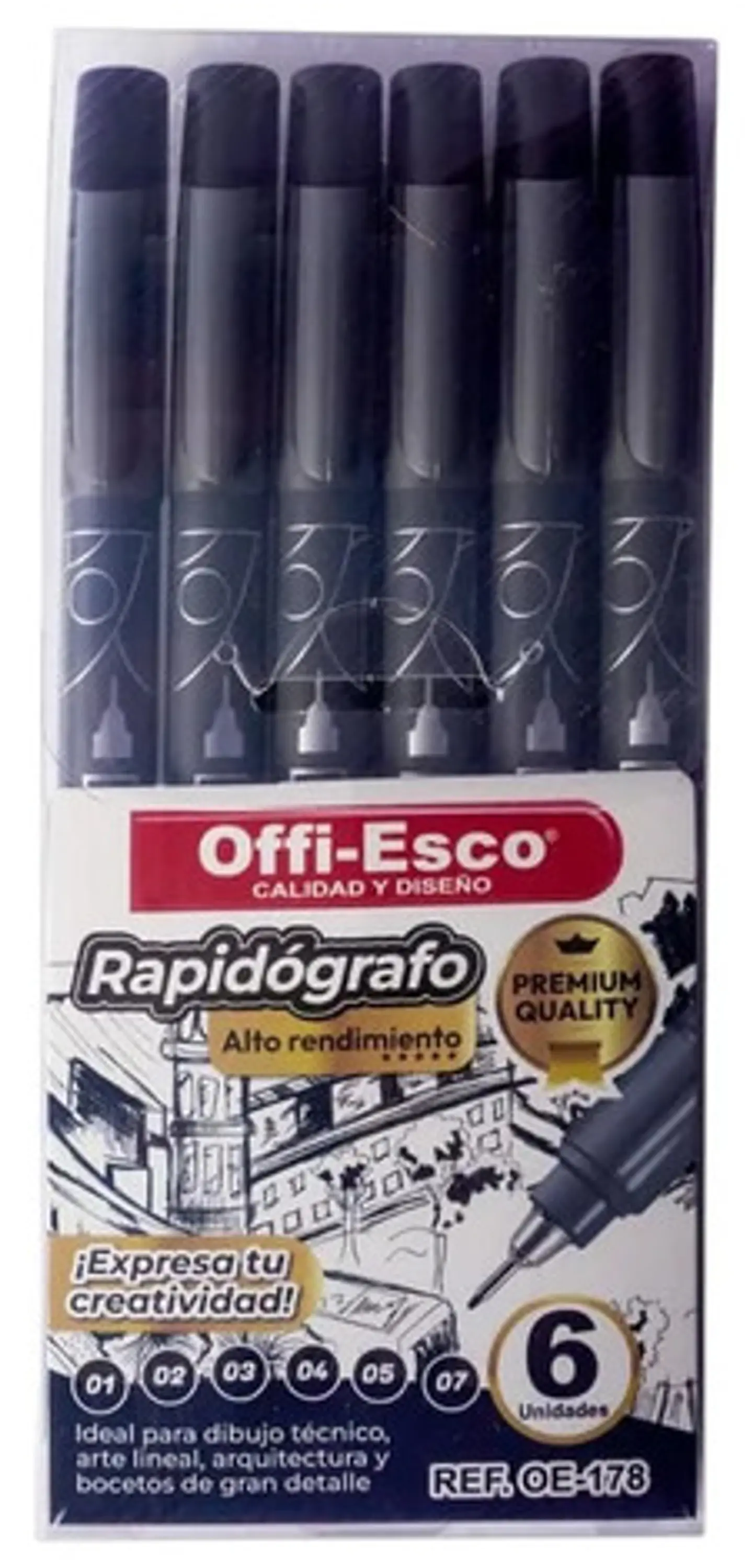 Rapidografo X 6  Offi-esco Oe-178 Escolar  Caja Plástica 3