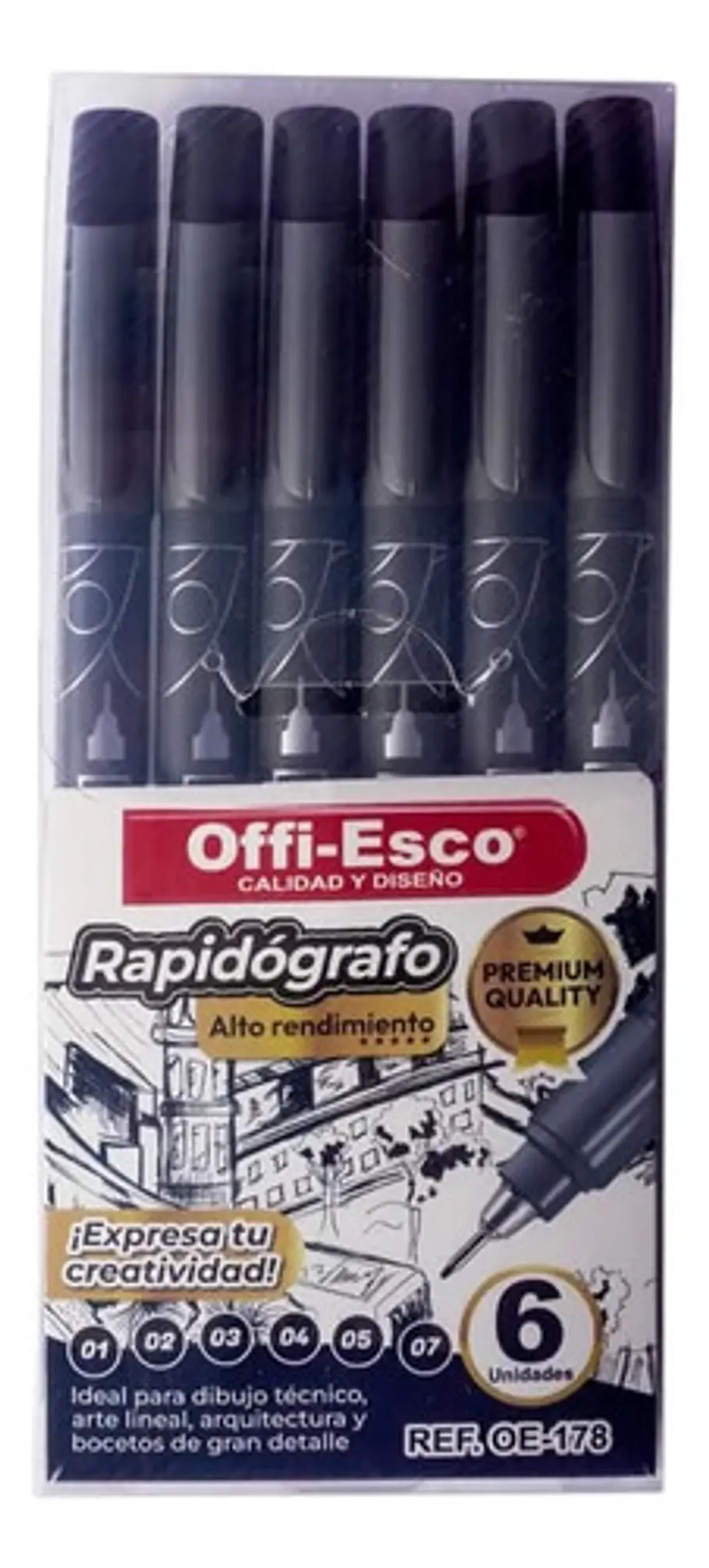 Rapidografo X 6  Offi-esco Oe-178 Escolar  Caja Plástica 3