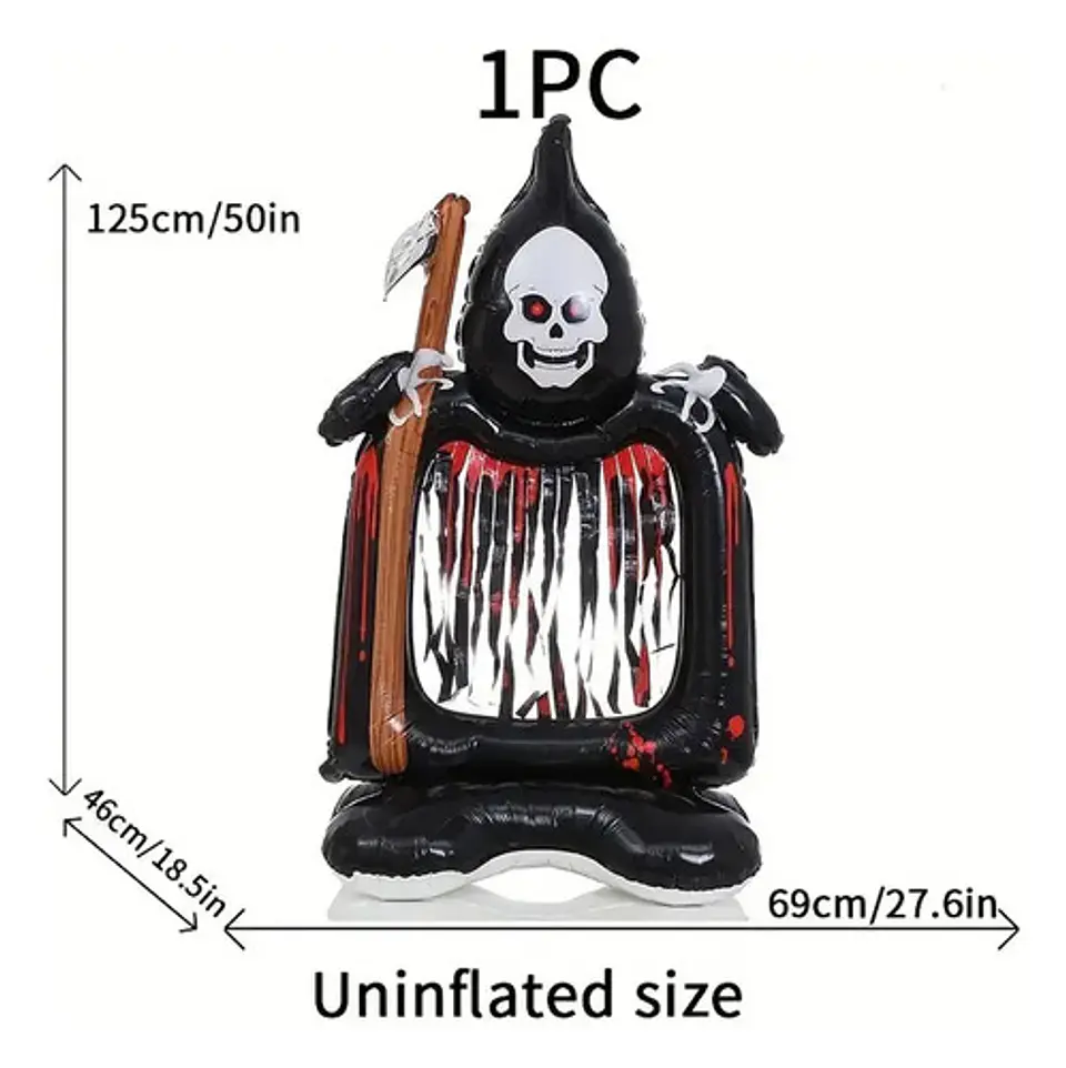 Decoración Halloween De Globo Inflable La Muerte Calavera 3