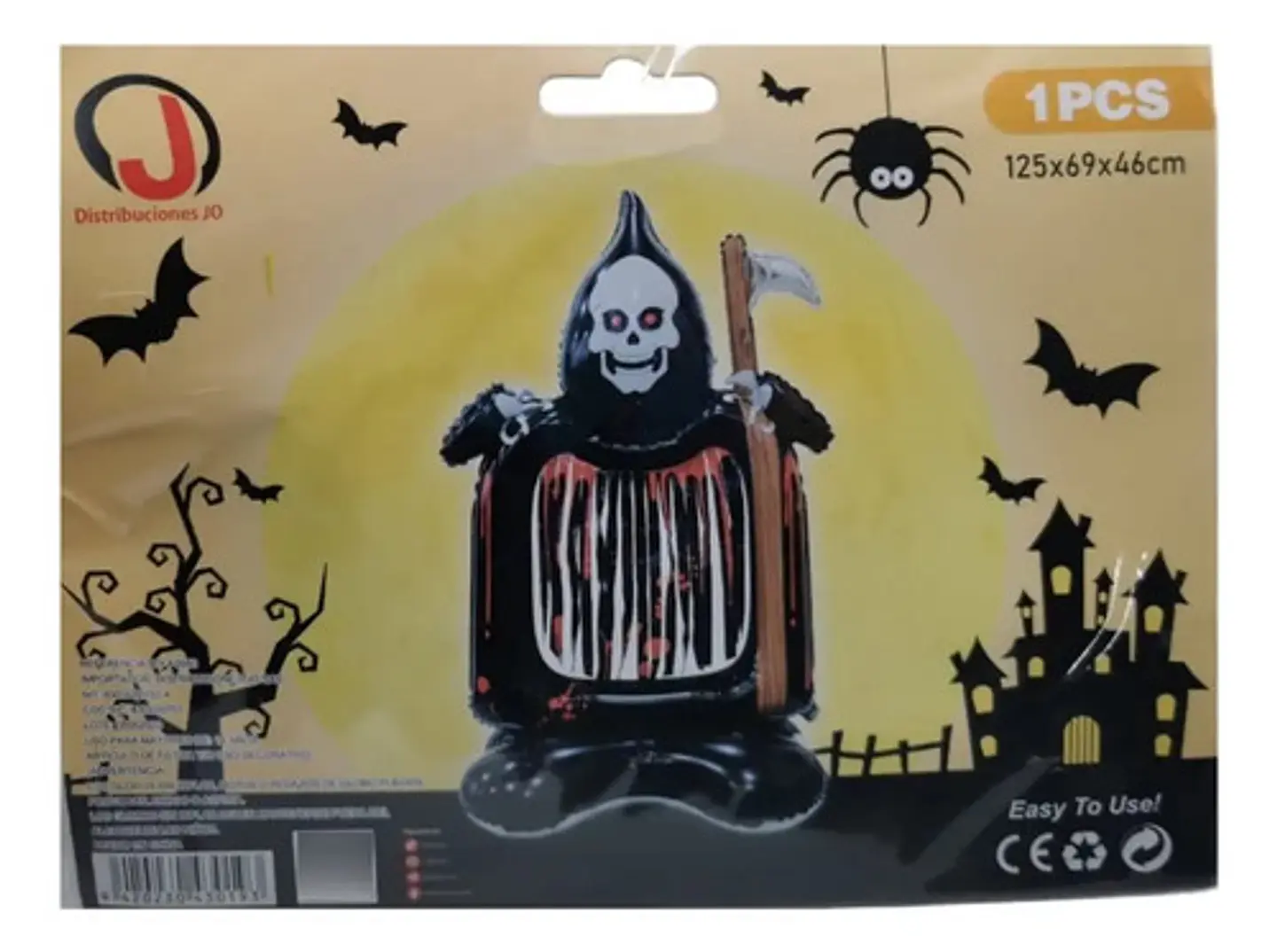 Decoración Halloween De Globo Inflable La Muerte Calavera 5