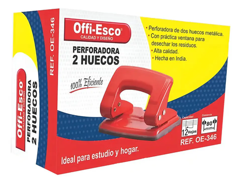 Perforadora De Papel Offi-esco Oe-346 Para 12 Hojas 1