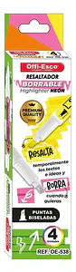 Resaltador Borrable Offi-esco Neón Puntas Biseladas X 4 Unid - Miniatura 4