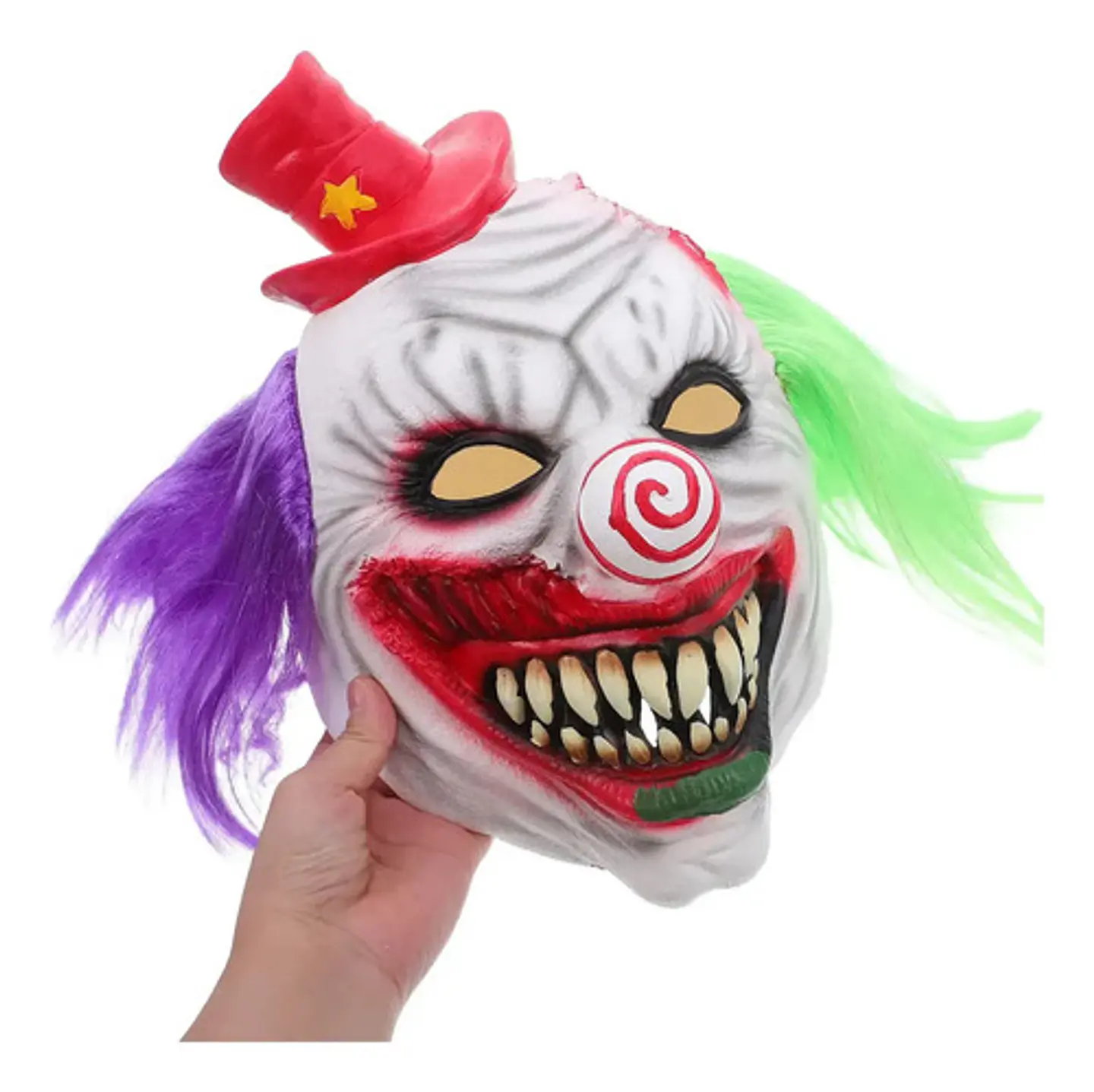 Máscara De Payaso Terrorífico Con Pelo Sombrero Halloween 2