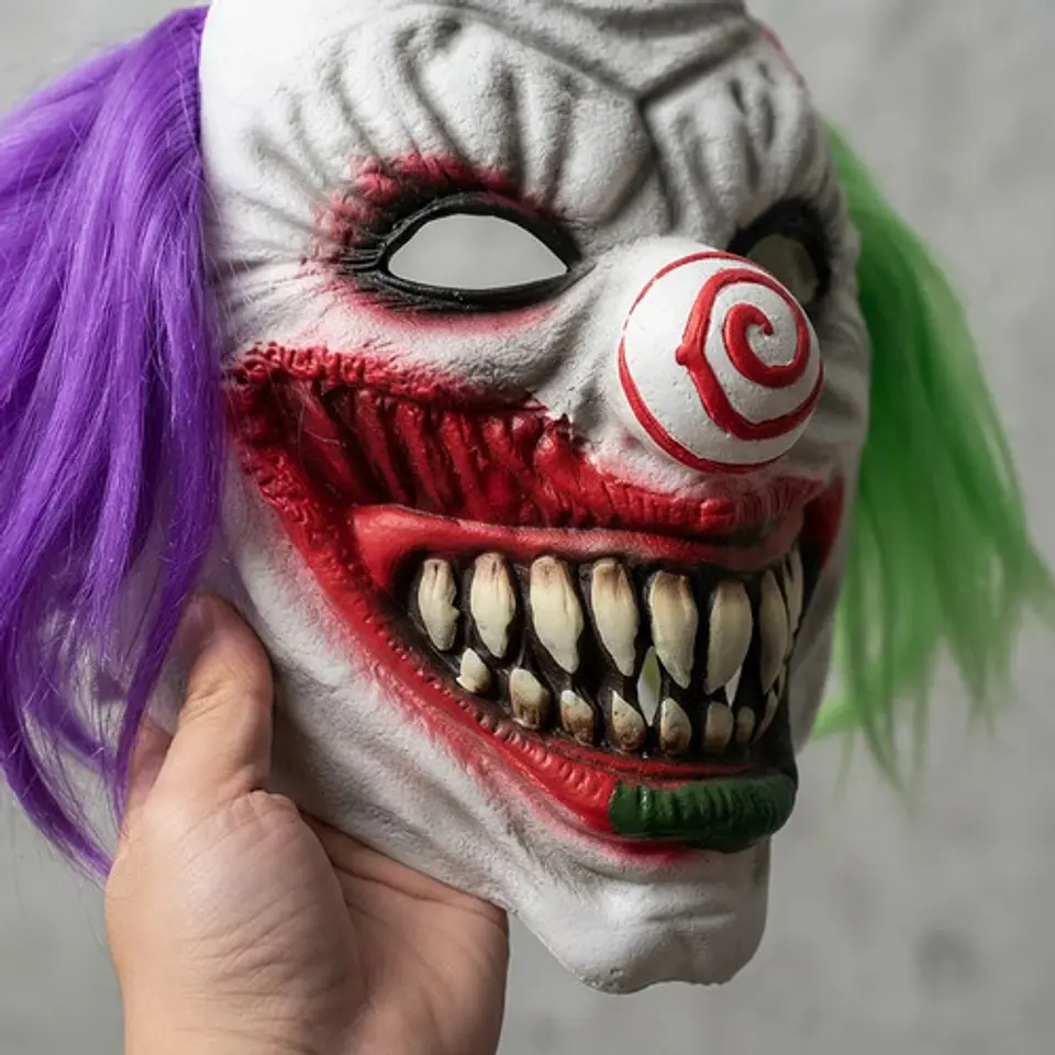 Máscara De Payaso Terrorífico Con Pelo Sombrero Halloween 4
