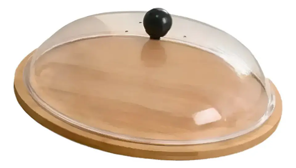 Tabla Redonda Bambú Tapa Domo Queso Postre Pizza Galletacake 1