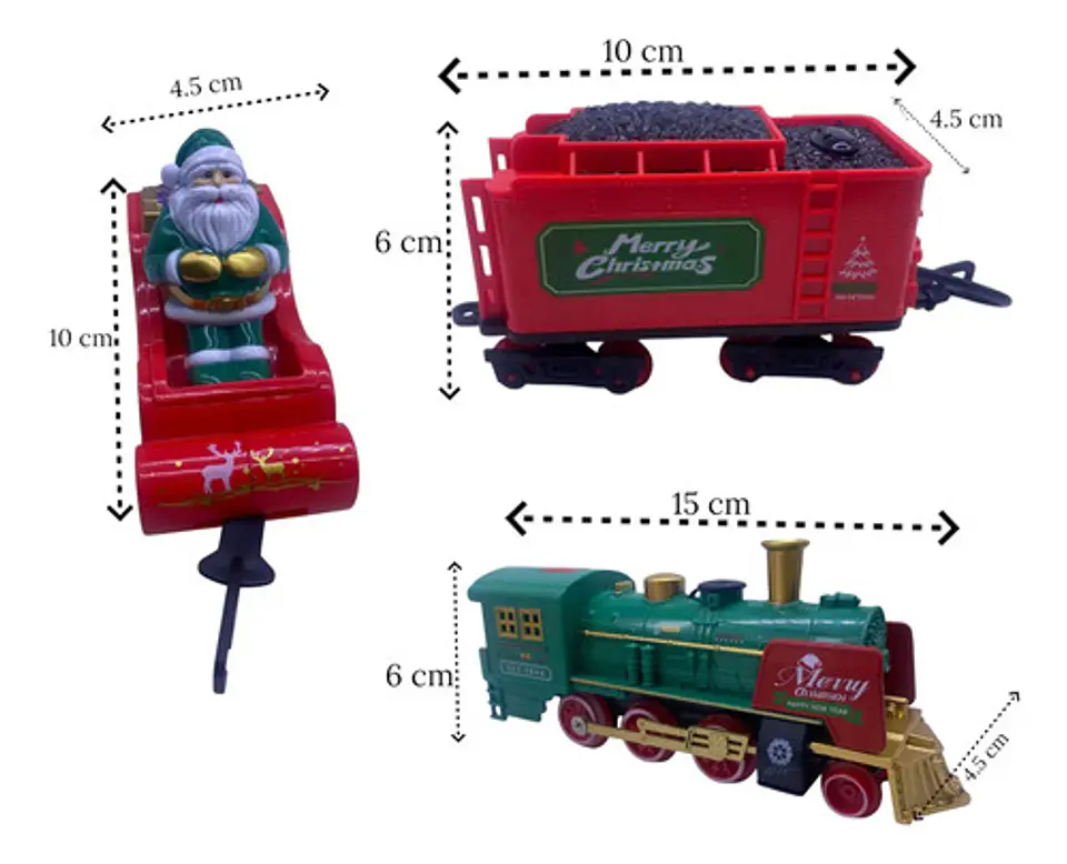 Tren Navideño Luces Sonidos Vapor 2 Vagones Arbol Carga Usb 2