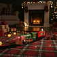 Tren Navideño Luces Sonidos Vapor 2 Vagones Arbol Carga Usb - Miniatura 4