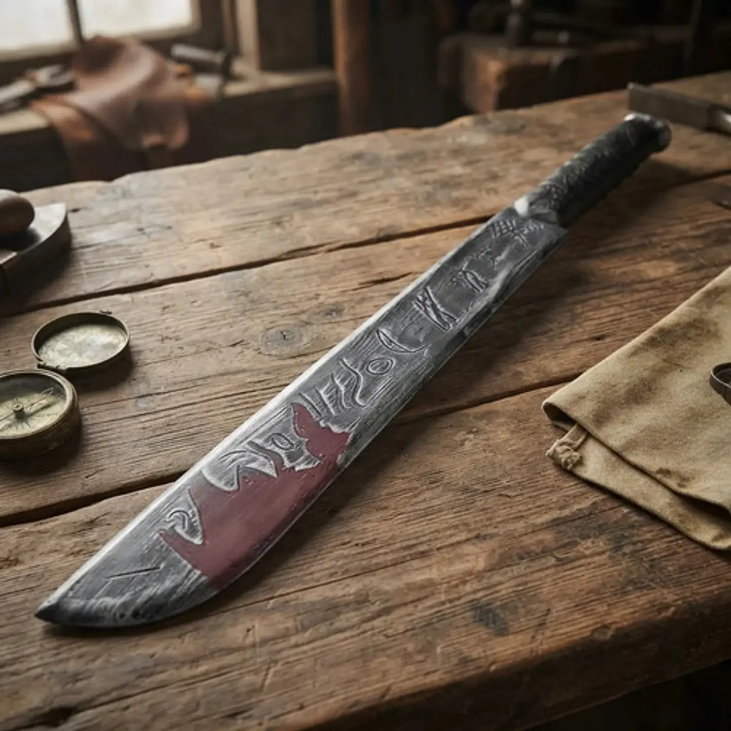 Machete De Plástico Ensangrentado Para Disfraces 3