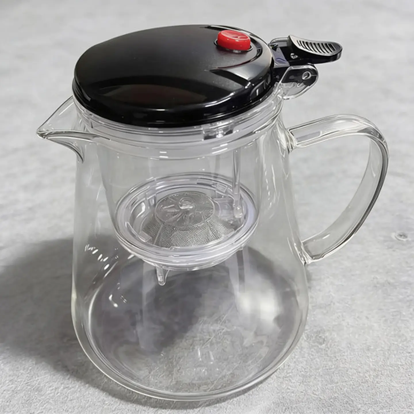 Tetera De Vidrio 750ml Con Infusor Botón Dispensador Para Te 3