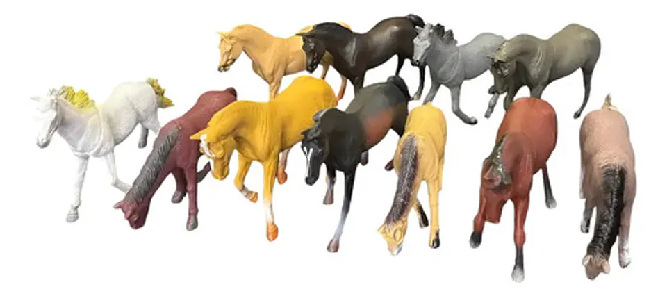 Set De 12 Animales Caballos  Plásticos Juguete Figuras 1