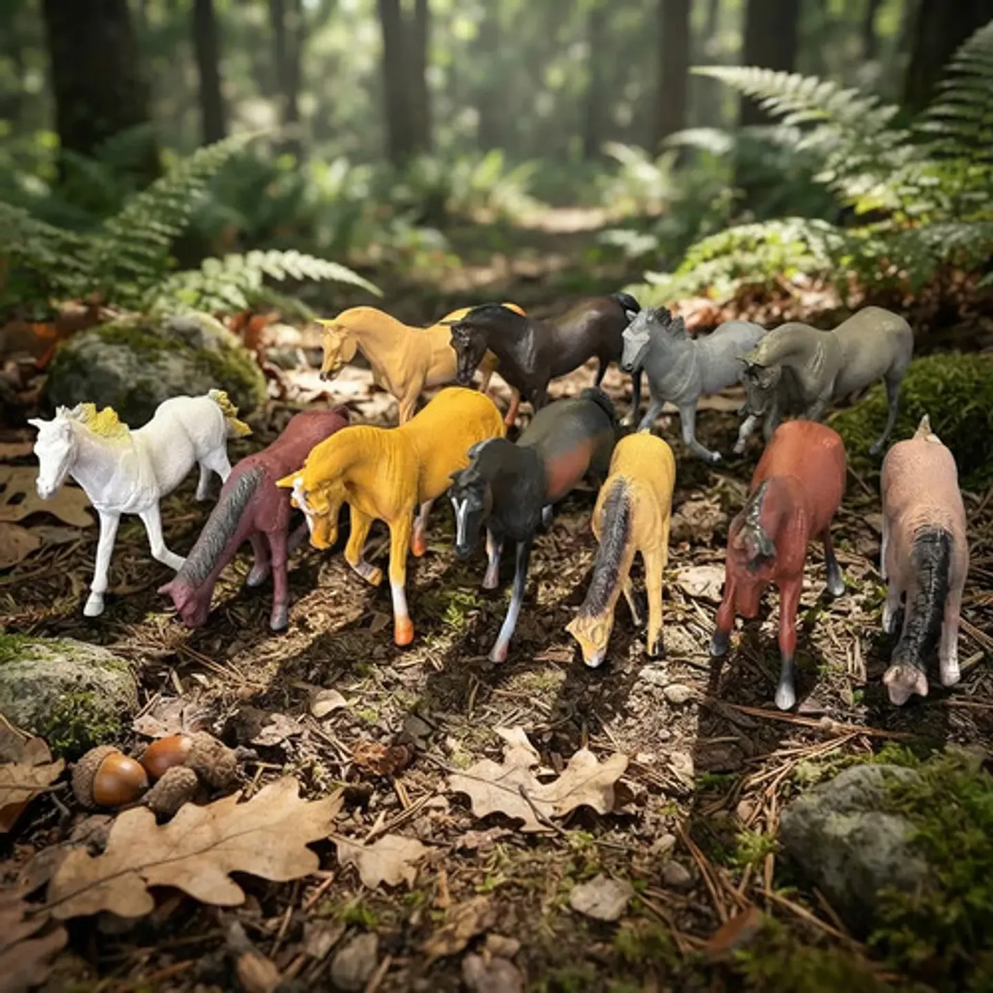 Set De 12 Animales Caballos  Plásticos Juguete Figuras 2