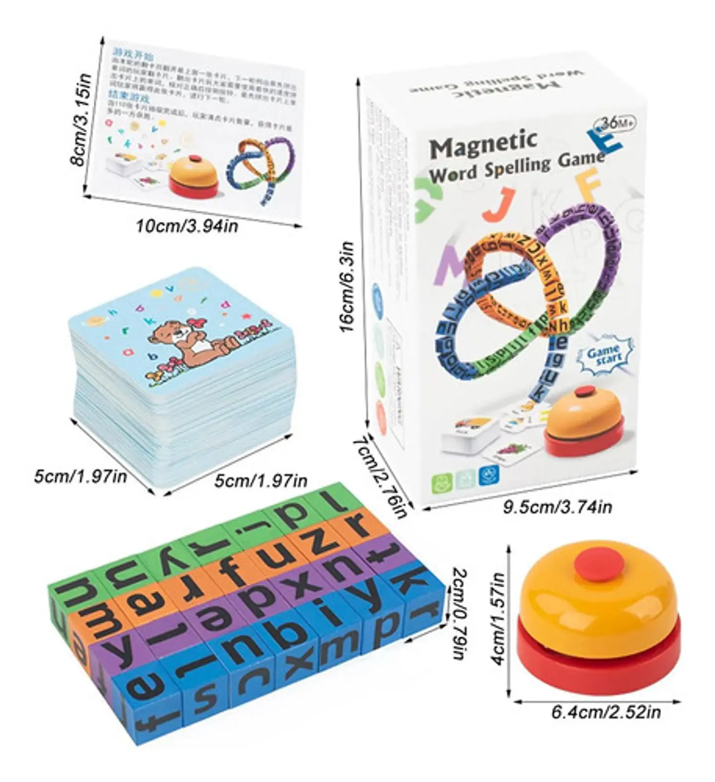 Juego Magnético De Ortografía Con Campana Para Niños Memoria 4