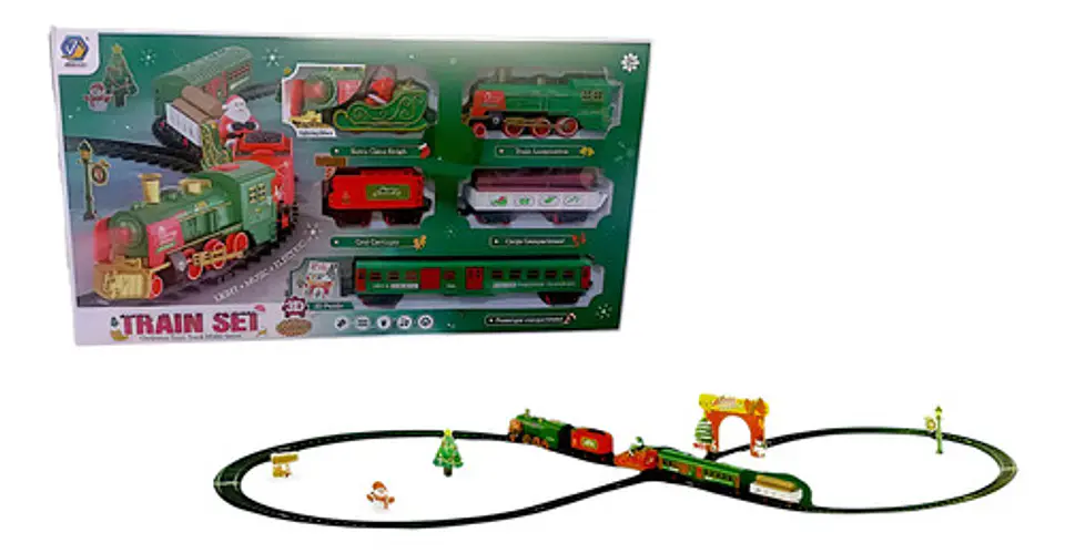 Tren Rail Pista King 104cm Juguete Locomotora Con Luz 19033 4