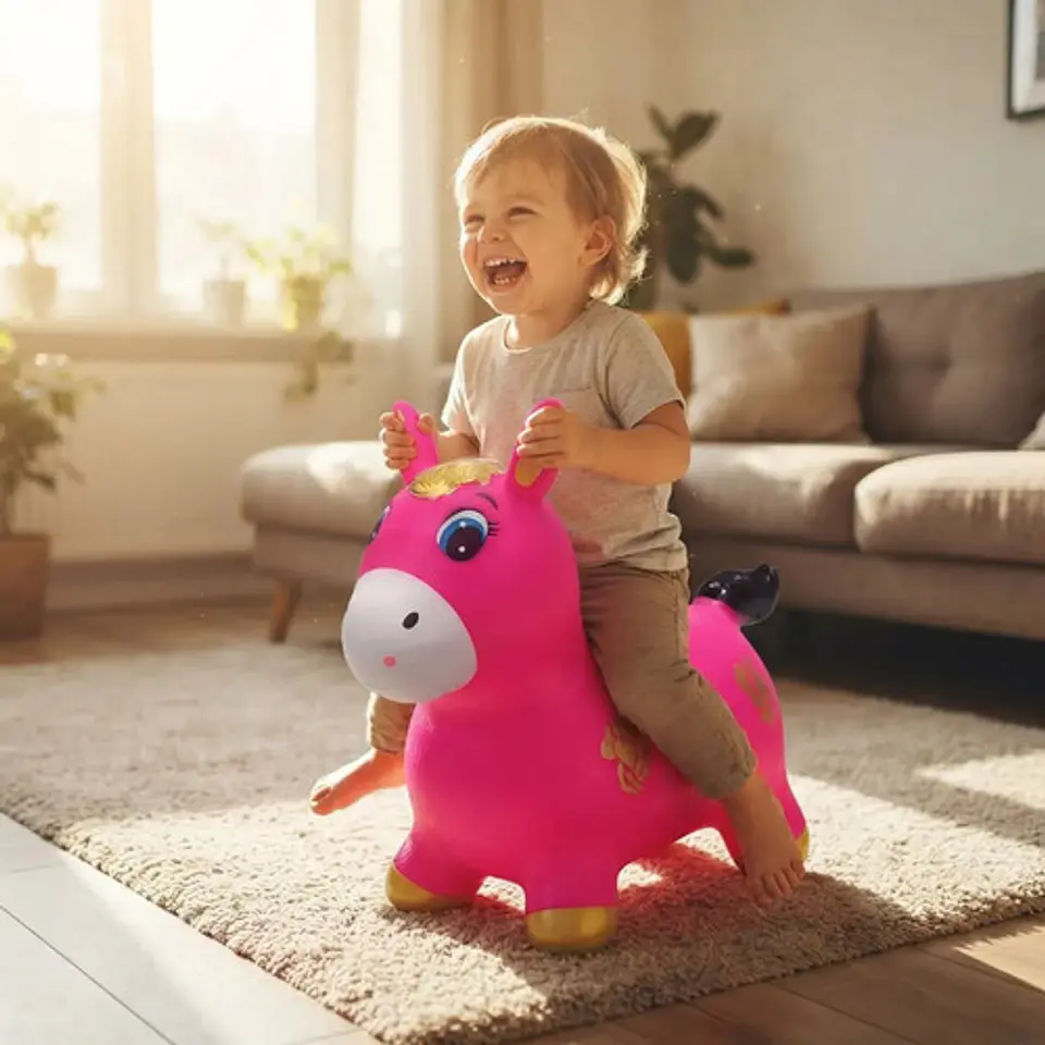 Caballito Burrito Saltarín Sonidos Inflable Montable Niños 4