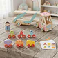Camión De Dos Pisos De Madera Niños Juguete Montessori - Miniatura 3
