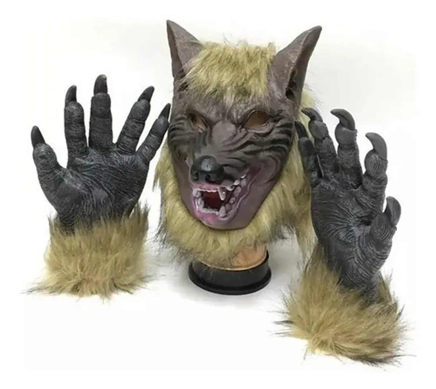 Máscara Y Guantes De Cabeza De Lobo De Halloween Disfraz 1