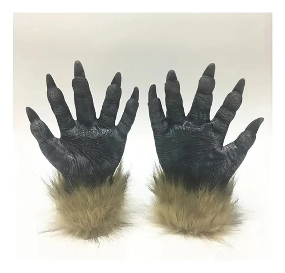 Máscara Y Guantes De Cabeza De Lobo De Halloween Disfraz 3