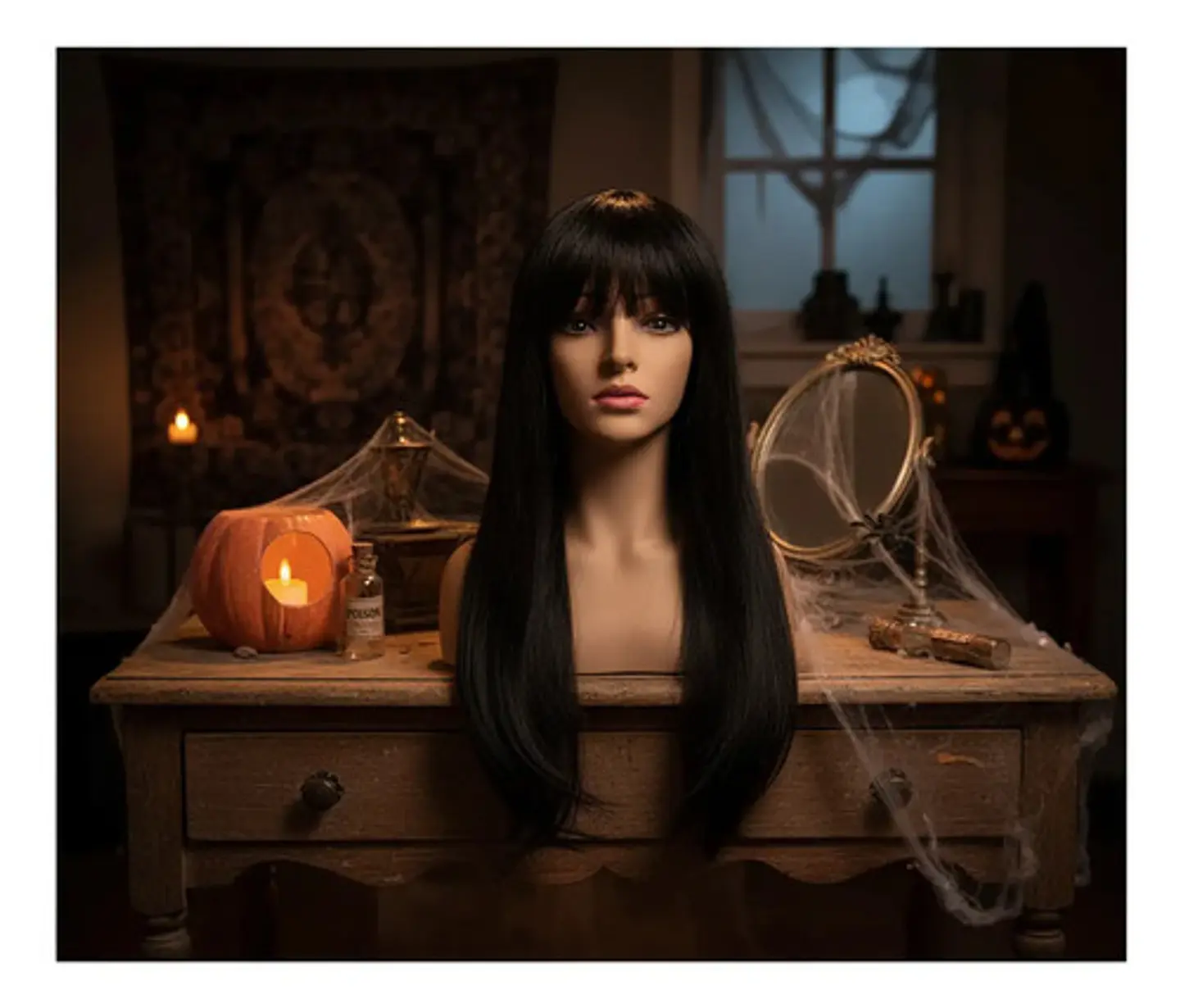 Peluca 68044 Larga  Halloween Disfraz  Amarilla Mona 9
