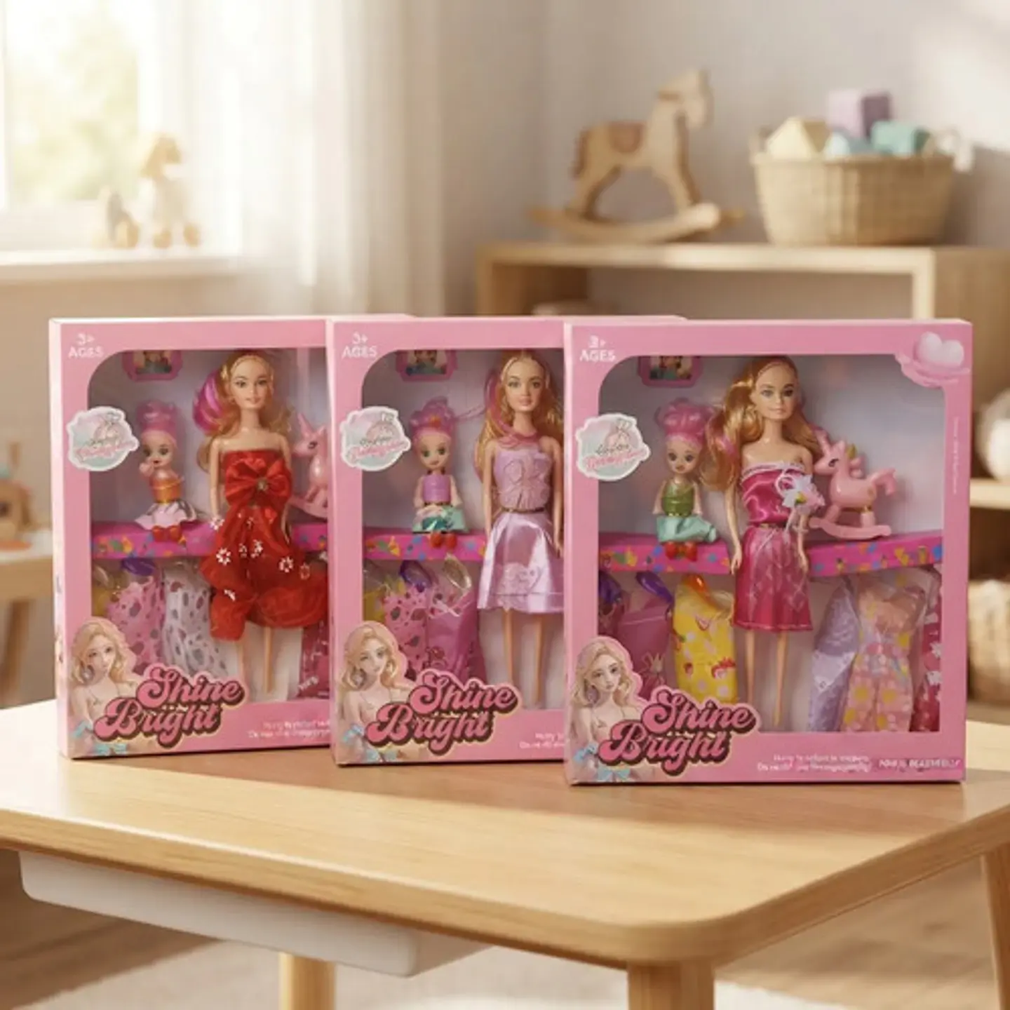 Muñeca Con Bebe Surtidas Vestidos Y Accesorios Unicornio 2
