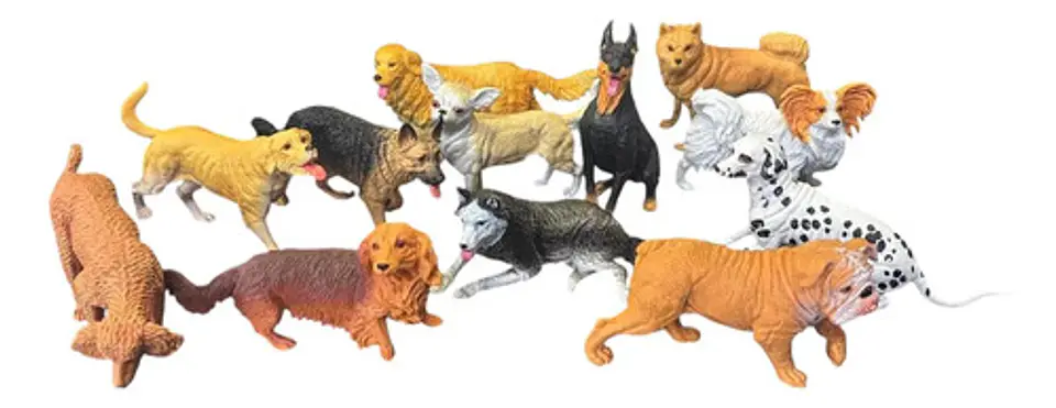 Set De 12 Animales Plásticos Razas De Perros Juguete Figuras 2