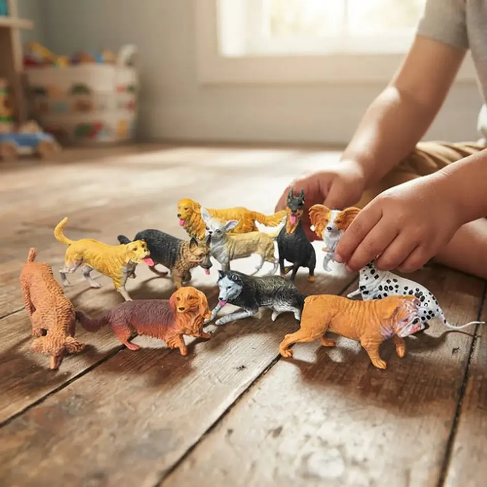 Set De 12 Animales Plásticos Razas De Perros Juguete Figuras 3