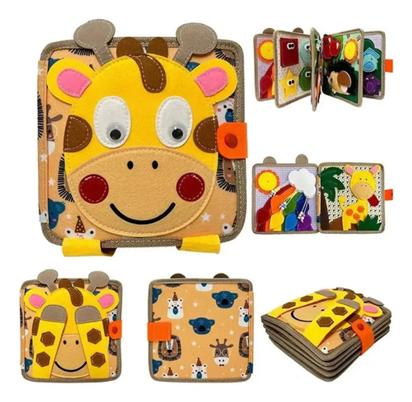 Libro Sensorial De Fieltro Montessori - Edición Jirafa 2