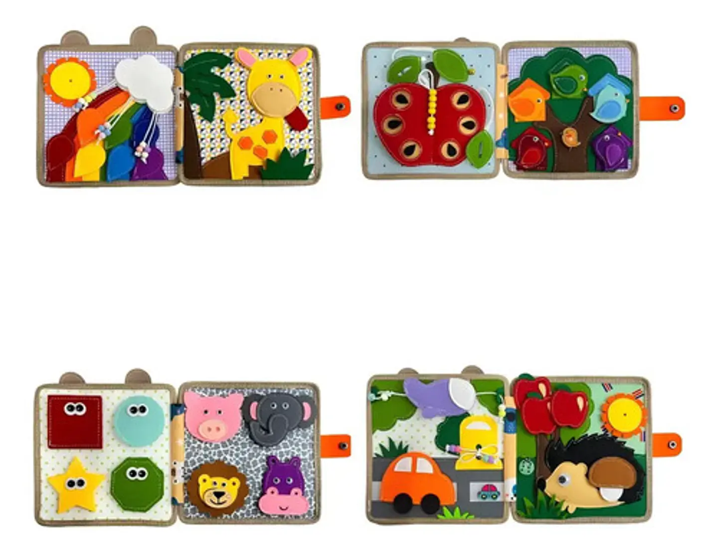 Libro Sensorial De Fieltro Montessori - Edición Jirafa 3