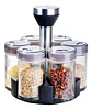 Especiero Giratorio Pote Inoxidable Con 6 Frascos Vidrio Para Mesa Cocina - Miniatura 1