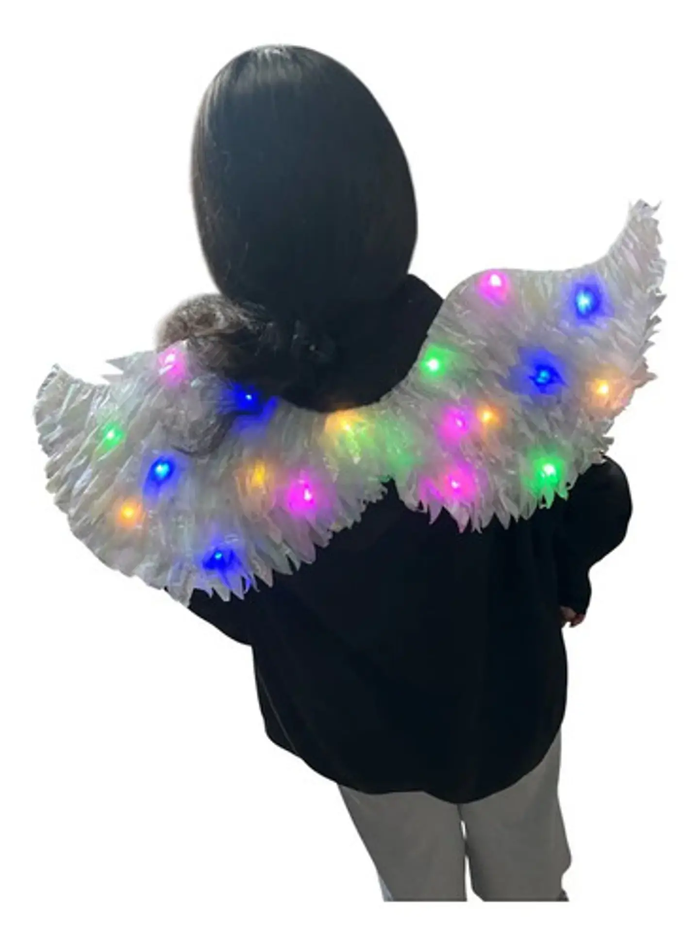 Alas Con Luces Gift And Toys Ángel Blancas Tela Plástico Halloween Blanco 3
